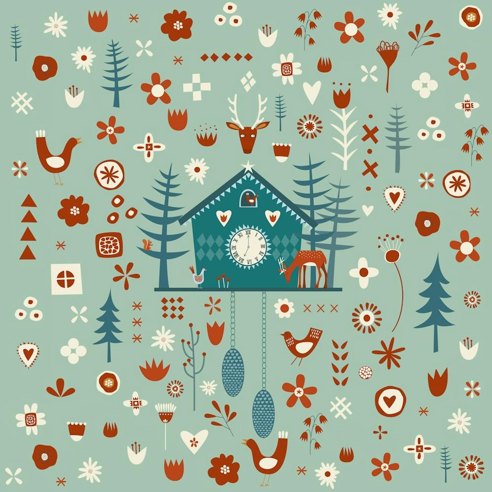 Cuckoo Clock Scandinavian Folk Art