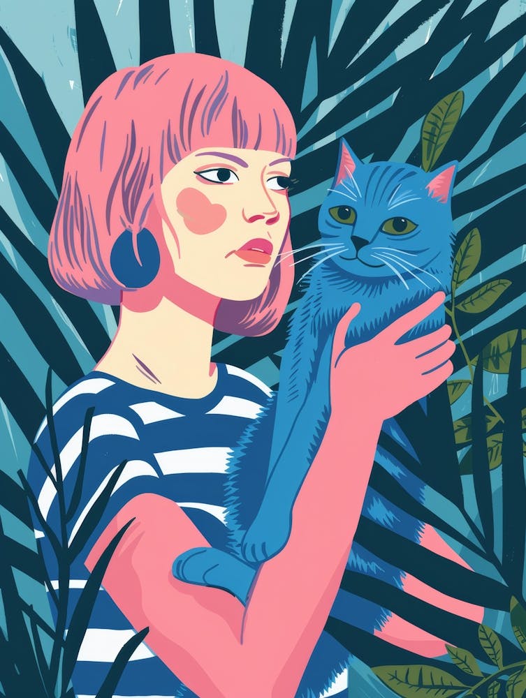 Mädchen mit Katze 6
