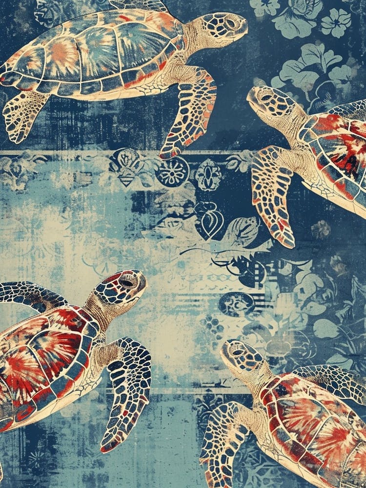Sea Turtle Scrapbook Inspired Pattern