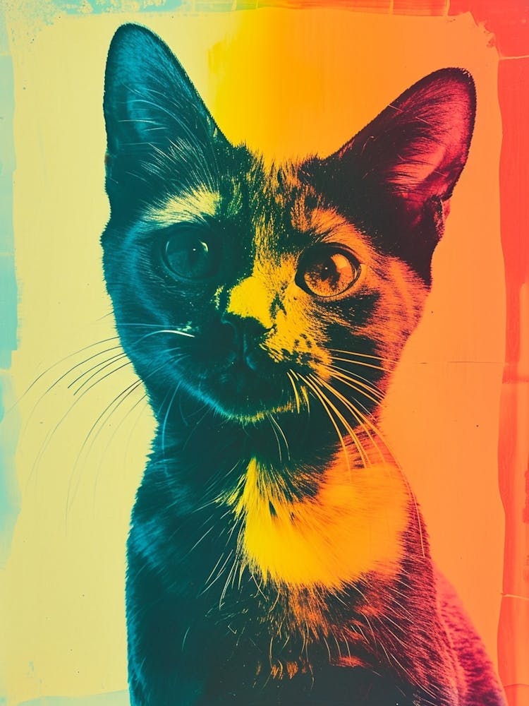 Polaroid Style Cat Portrait 2