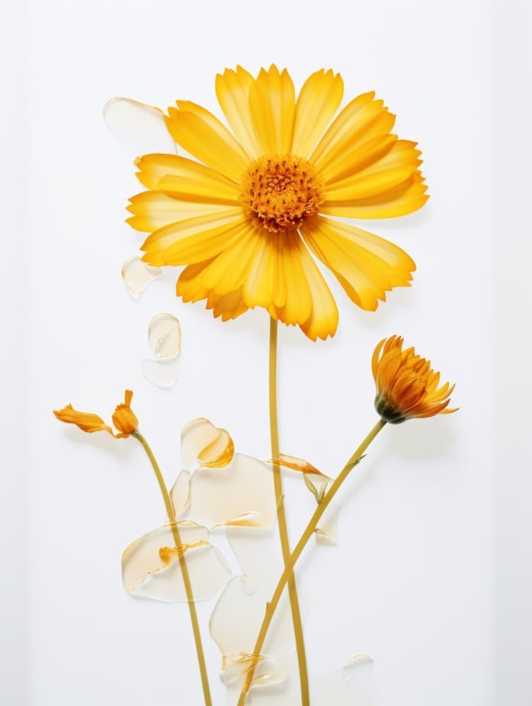 Pressed Flower Botanical Art Calendula 2
