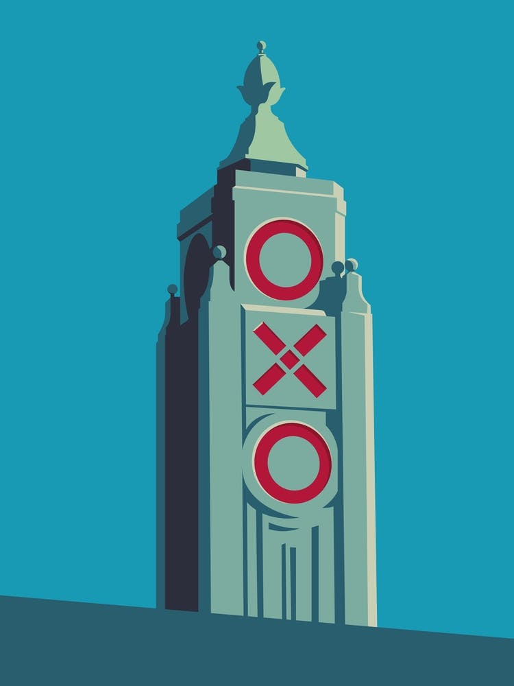 London Landmark Oxo Tower Blue