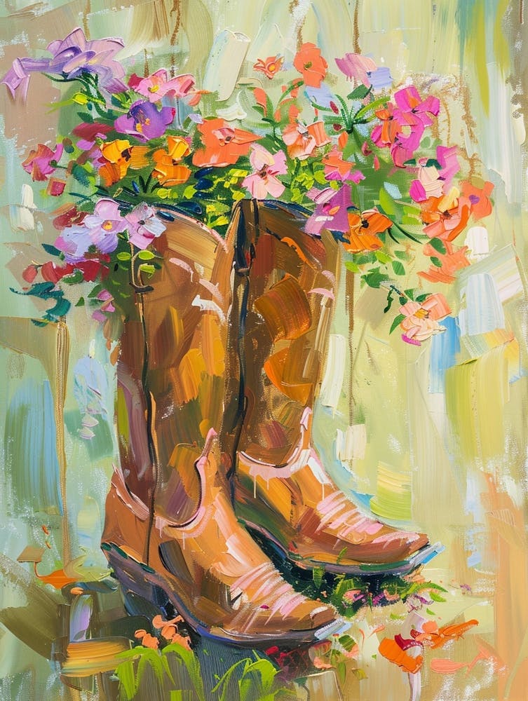 Cowboy Boots And Wildflowers Wild Geraniums