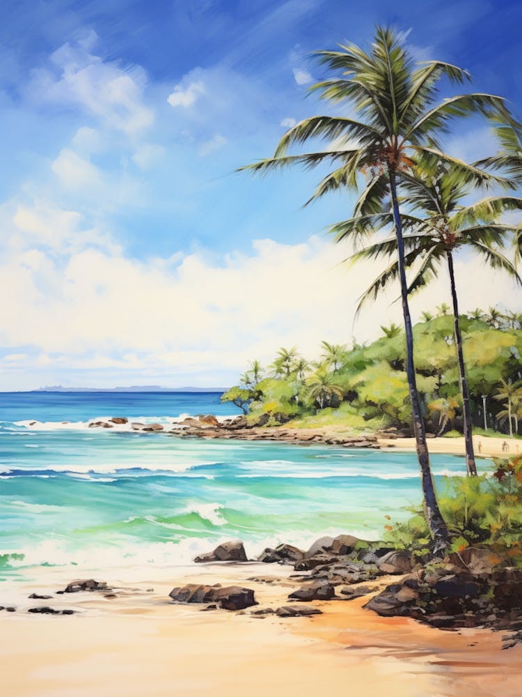 A Painting Of Anakena Beach, Easter Island Chile 2