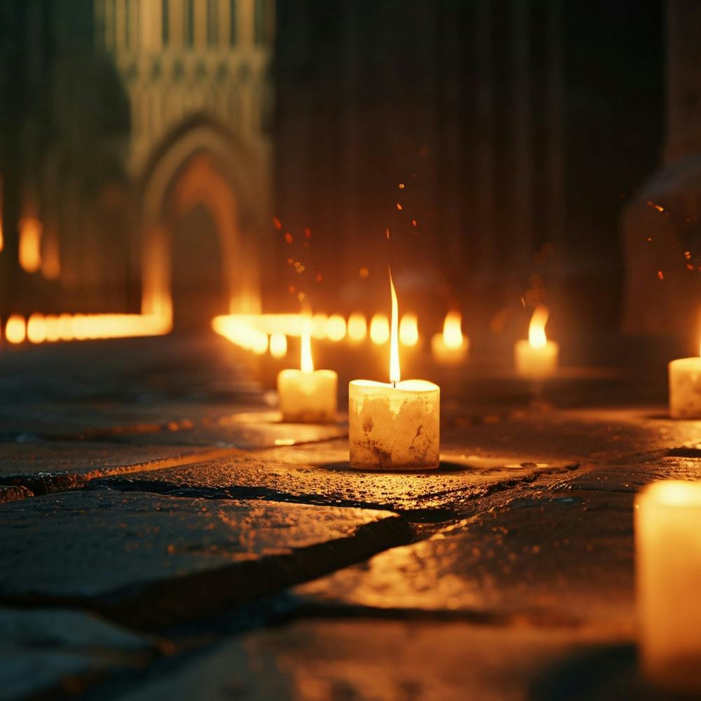 Lit Candles In A Church 3