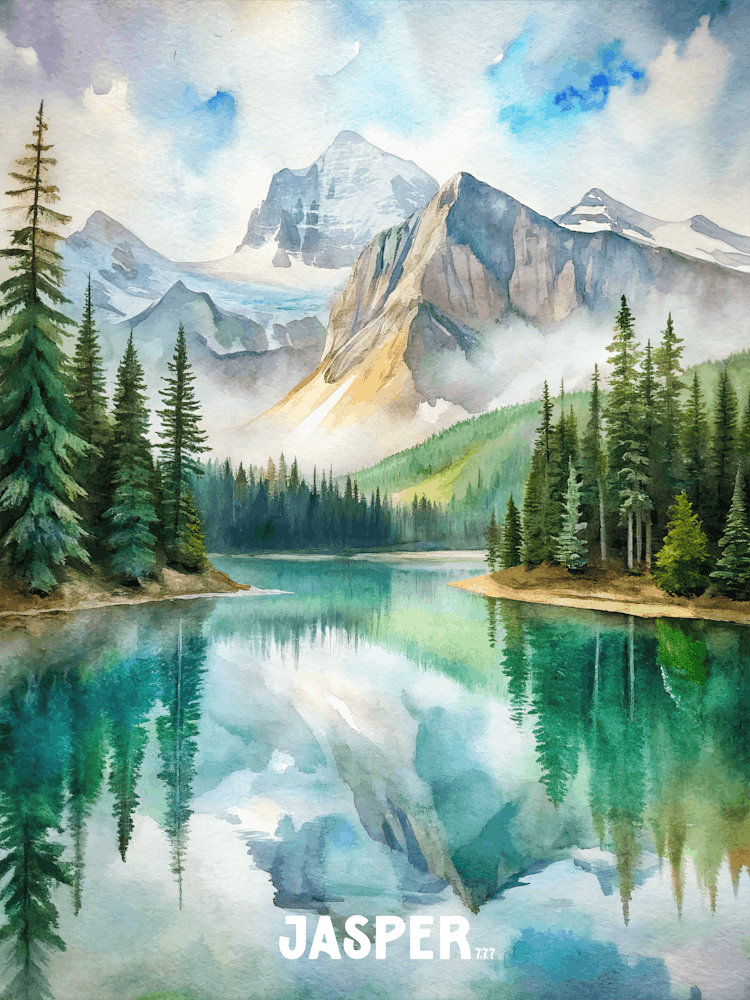 Jasper National Park watercolor painting