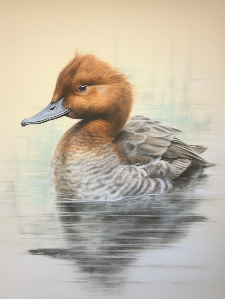 Vintage Bird Drawing Canvasback 1