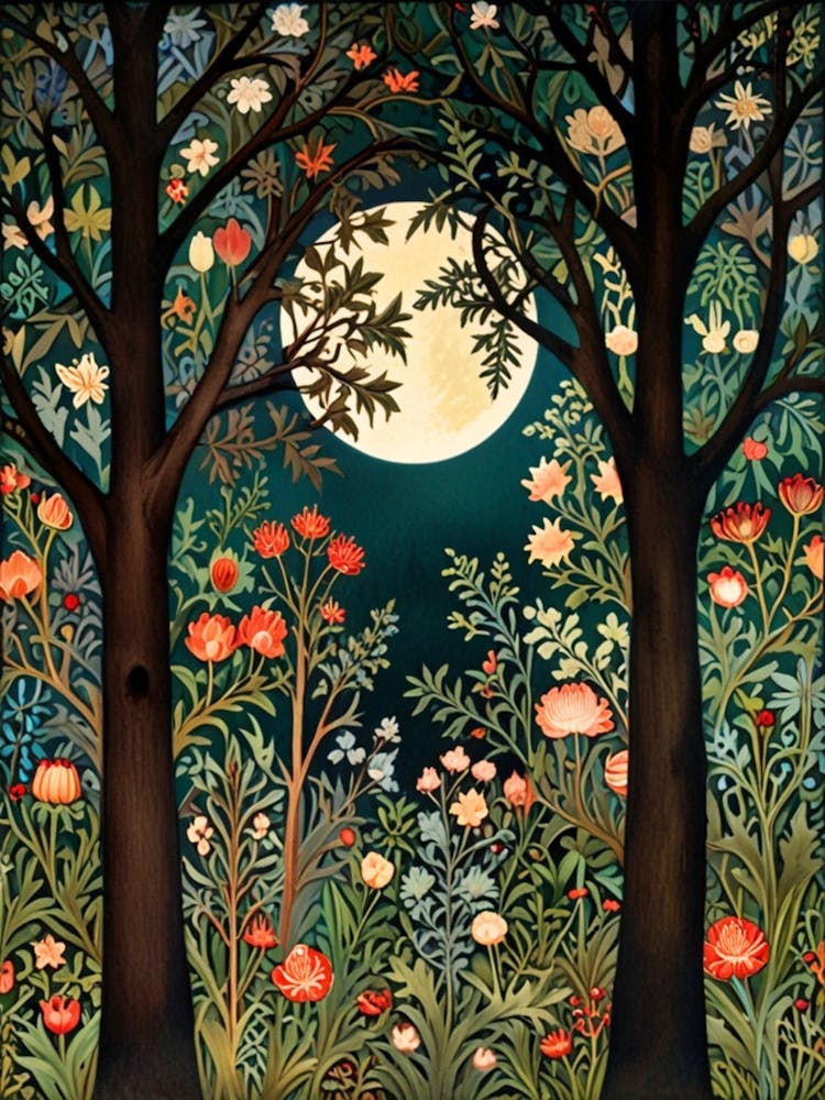 William Morris Moonlight In The Forest 156