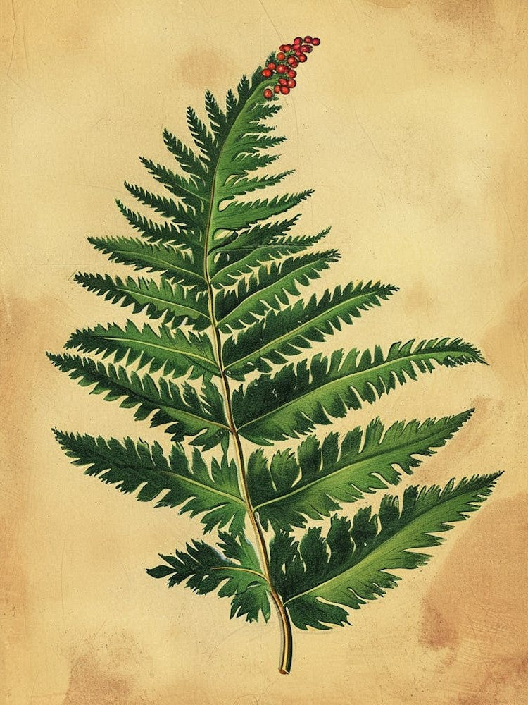Vintage Illustration Holly Fern 4