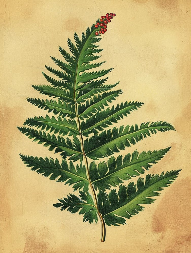Vintage Illustration Holly Fern 4