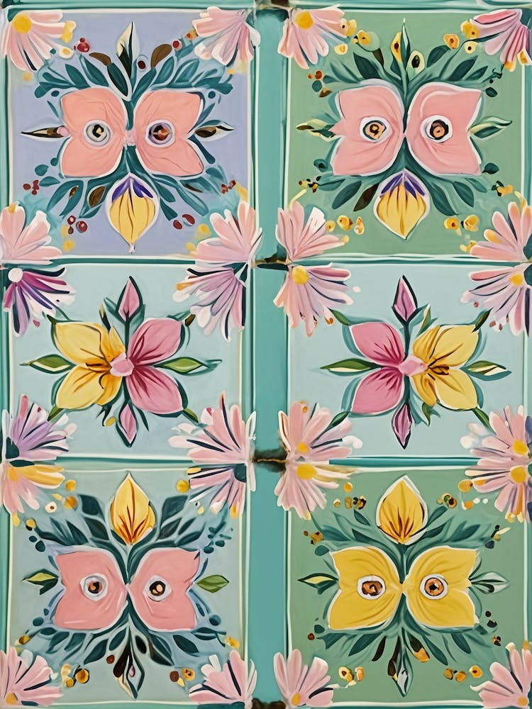 Floral Tile Set no7