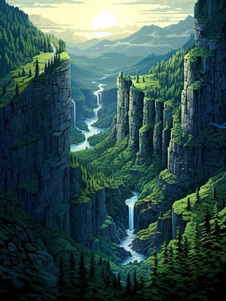 Columbia River Washington Retro Pop Art 9