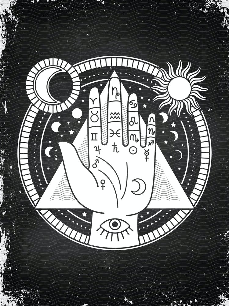 Occult Symbol, Shamanic Hand - Astrology poster