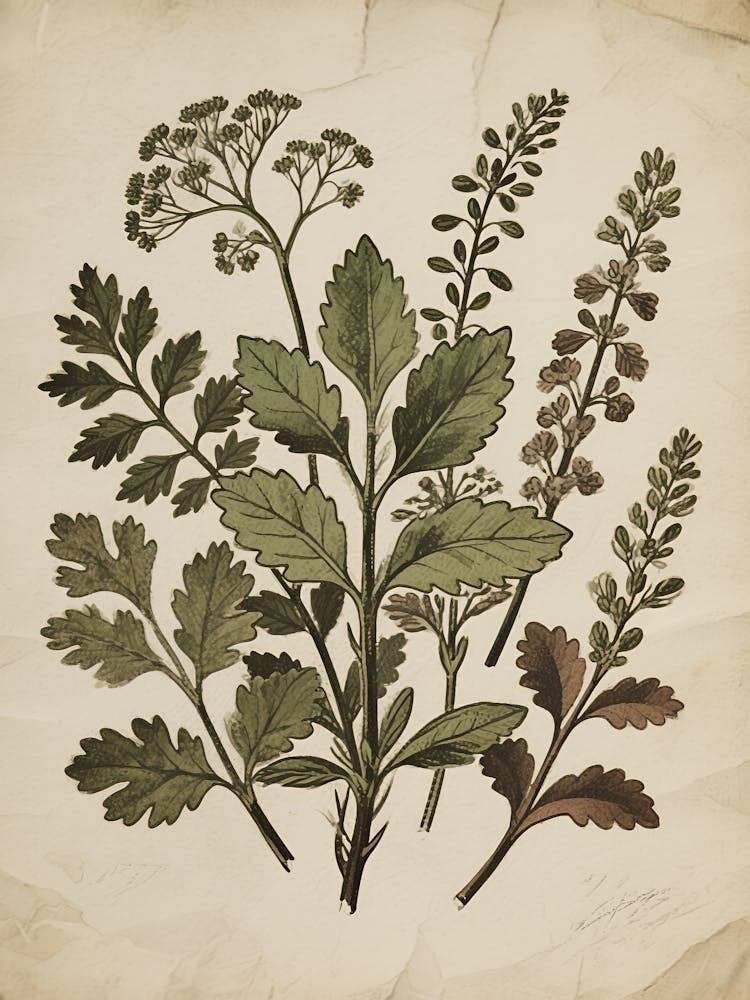 Botanical Illustration Of Herbs