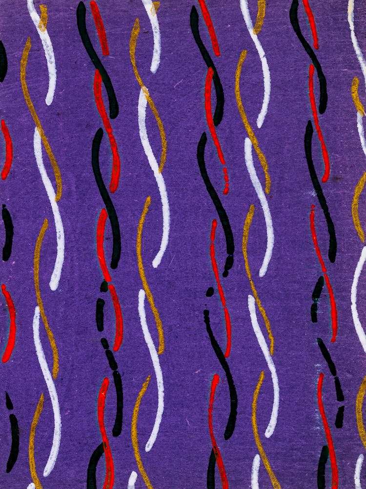 Vintage Ukiyo-e Woodblock Print Of Japanese Textile, Shima Shima, Furuya Korin (274)