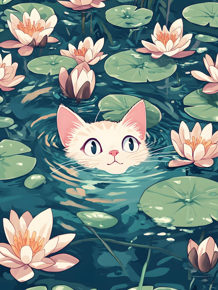 Black Cat In Water 5