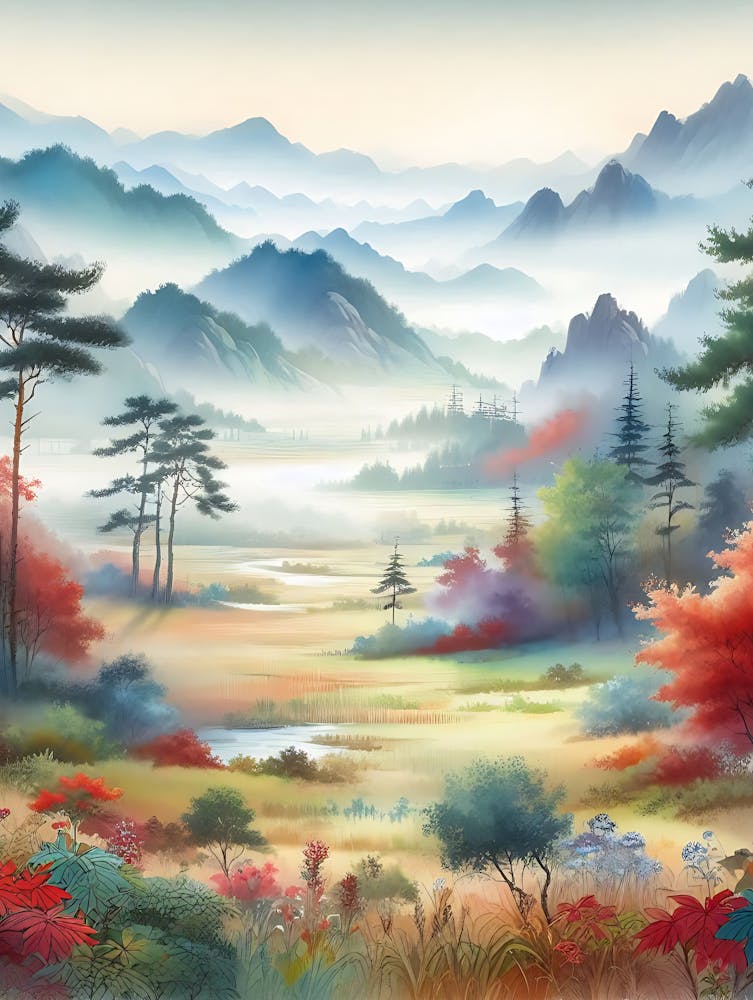 Watercolor Vibrant Country 12