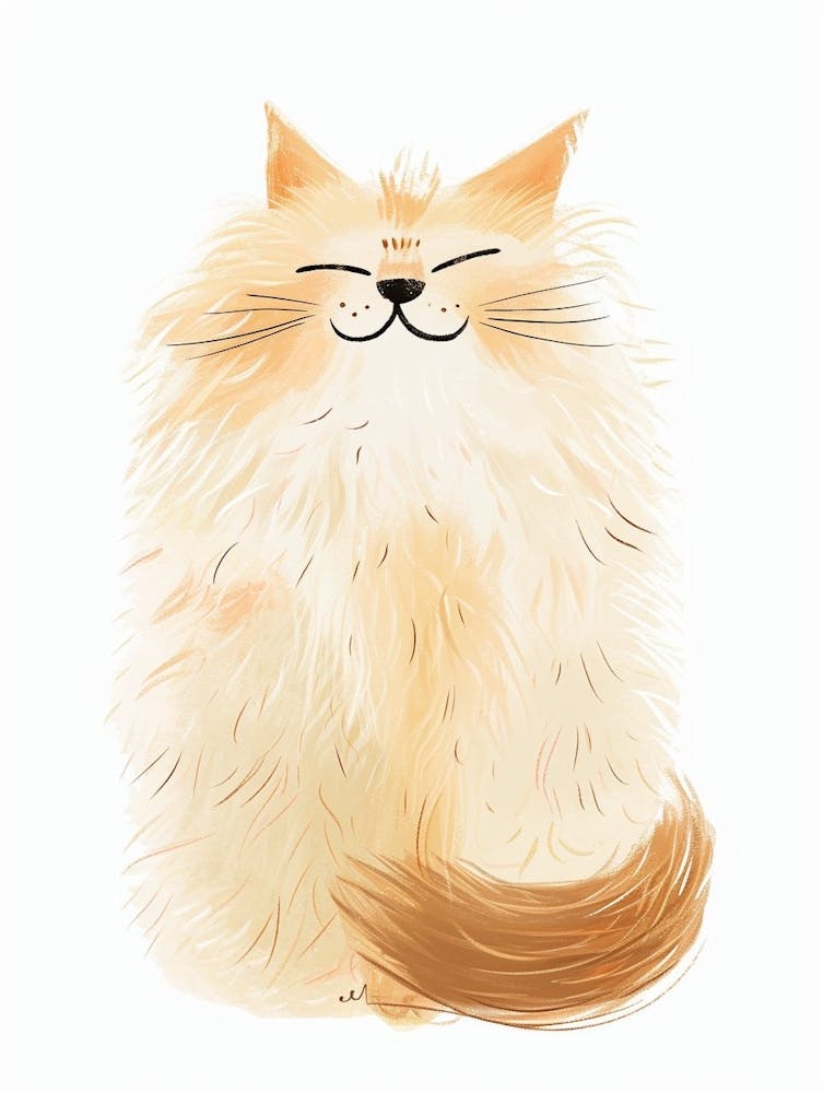 Turkish Angora Cat Clipart Illustration 3