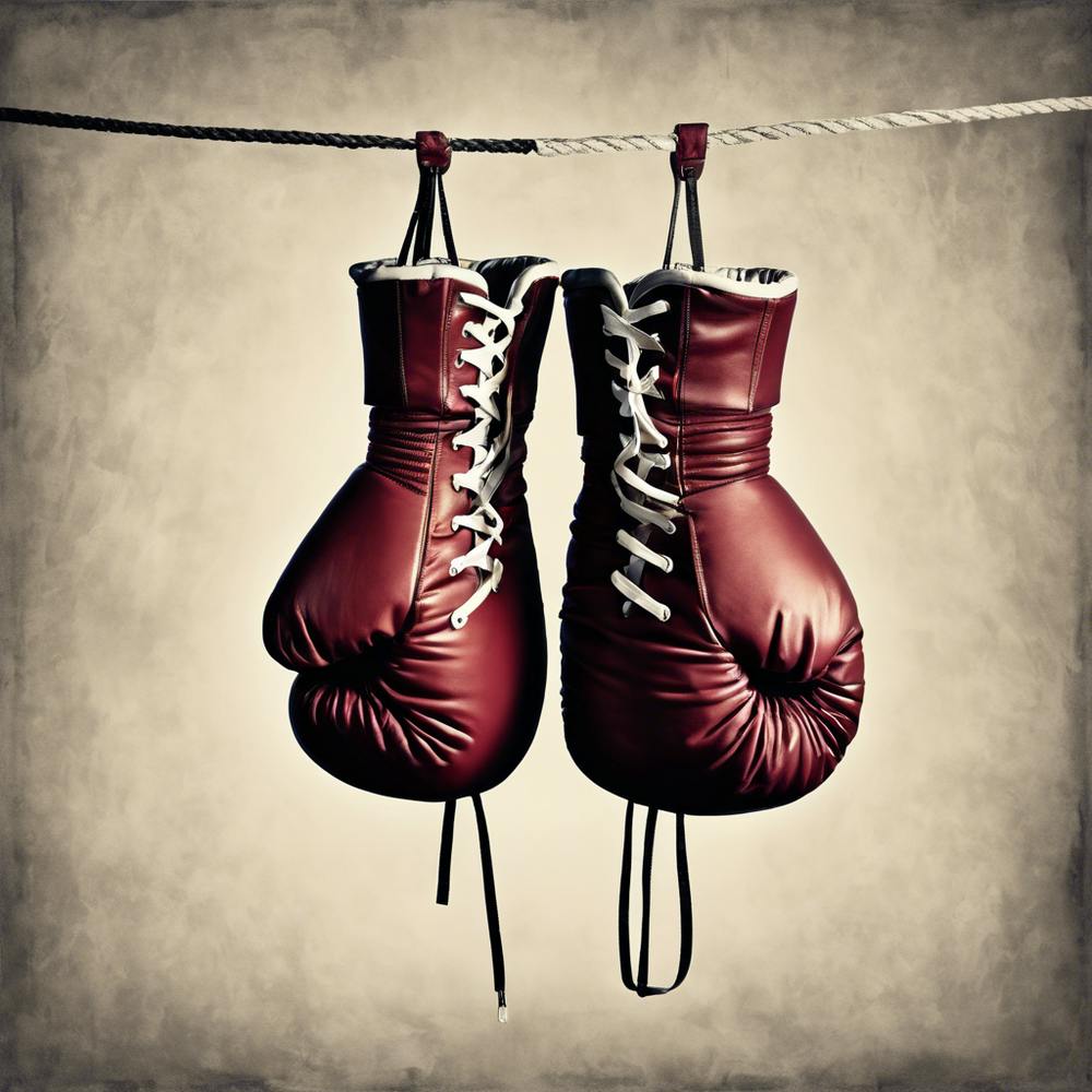 Boxing Gloves Hanging On A Rope