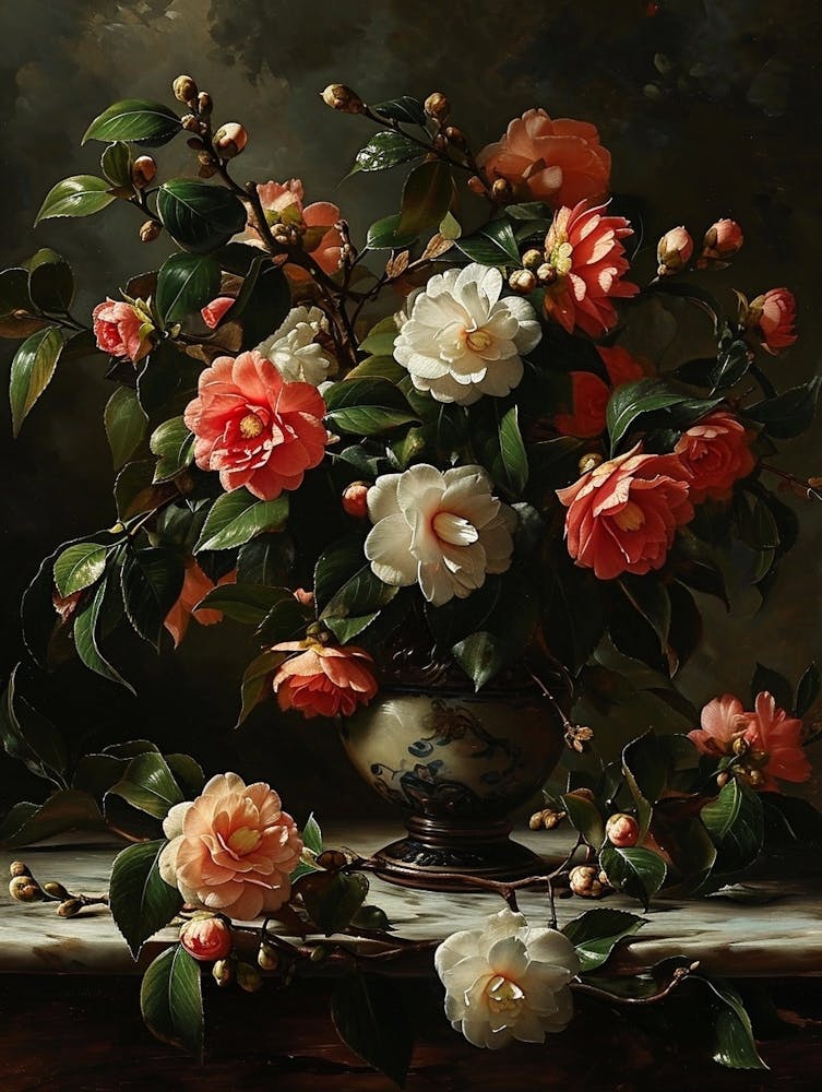 Baroque Floral Still Life Camellia 3