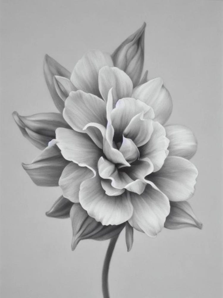 Lavender B&W Pencil 1 Flower