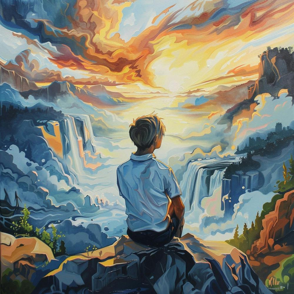 Sunset Over The Falls