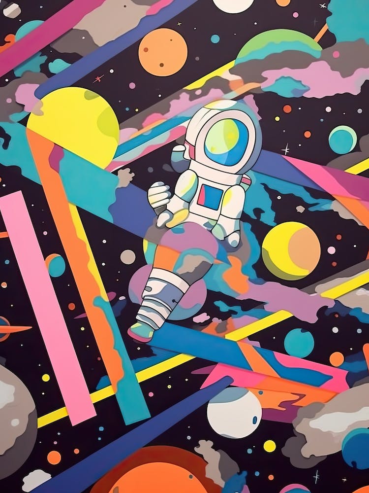 Playful Astronaut Colourful Illustration 5