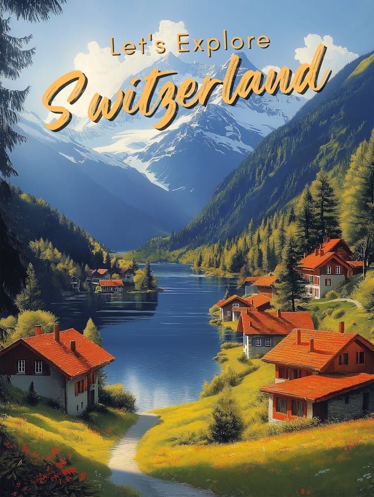 Vintage Switzerland Travel - Iconic Alpine Landscapes