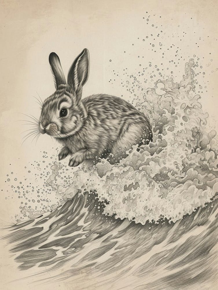 Mini Rex Rabbit Drawing 2