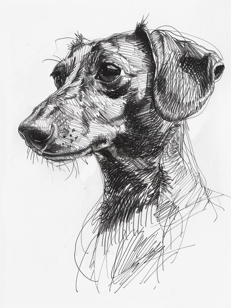Dachshund Dog Line Sketch 3