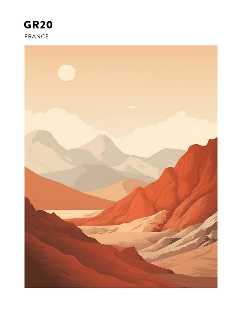 Gr20 France Hiking Trail Landscape Poster