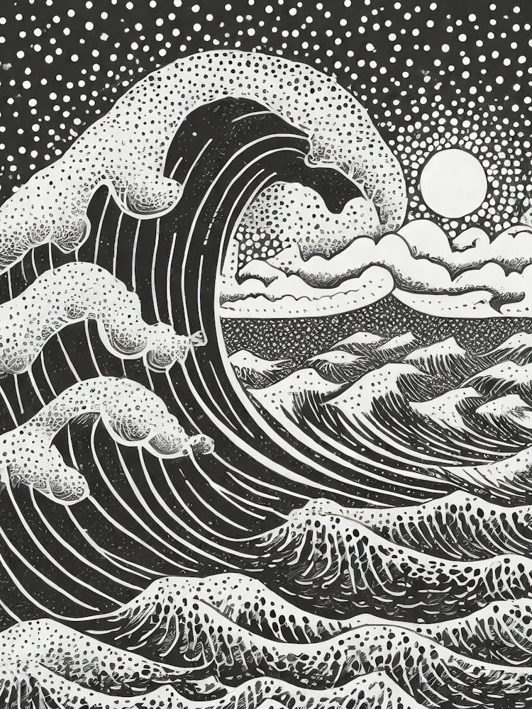 The Great Wave Off Kanagawa Neu interpretiert In Einem Modernen Kontext