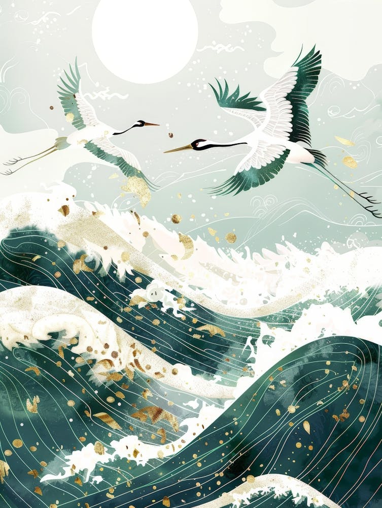 Cranes In The Sea
