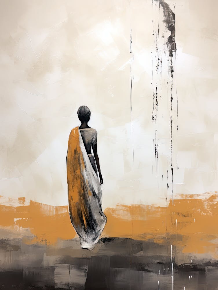 African Woman, Boho Art Style