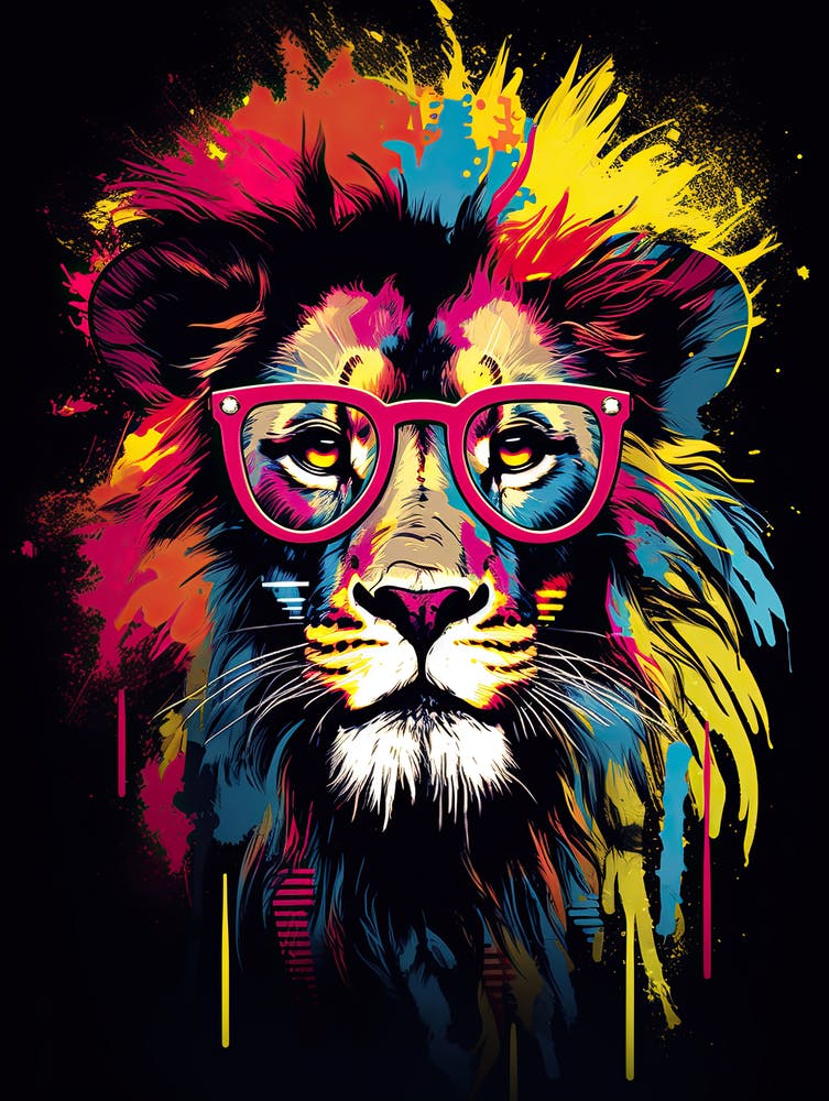 Lion With Glasses