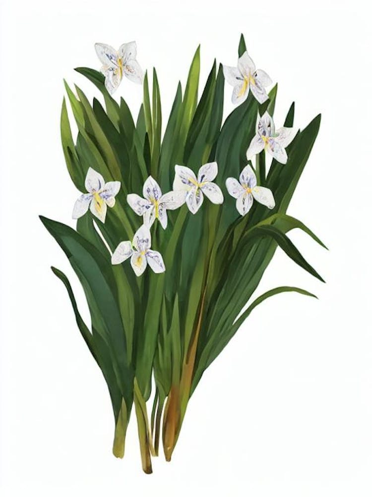 Dutch Iris Bulbs (Iridaceae X Hollandica) Watercolor