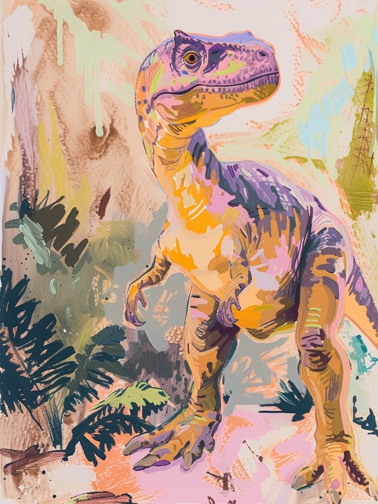 Gedämpfte Pastellfarben Dinosaurier 1
