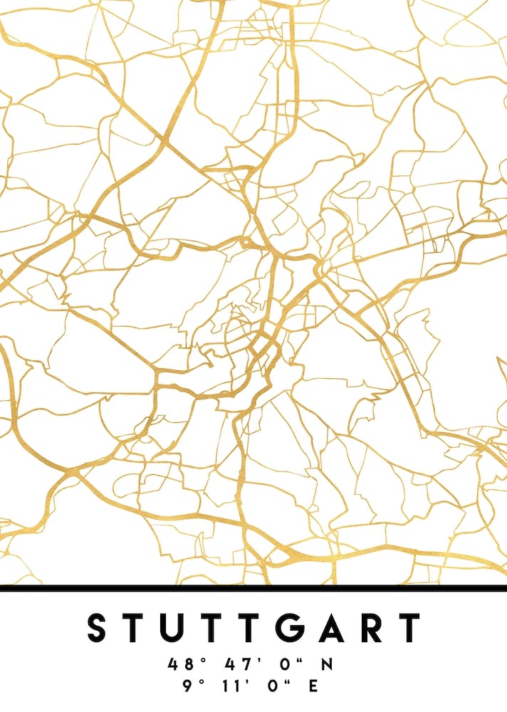 Stuttgart Germany City Street Map