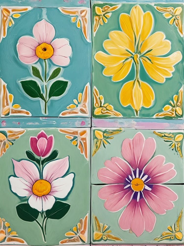 Floral Tile Set no3