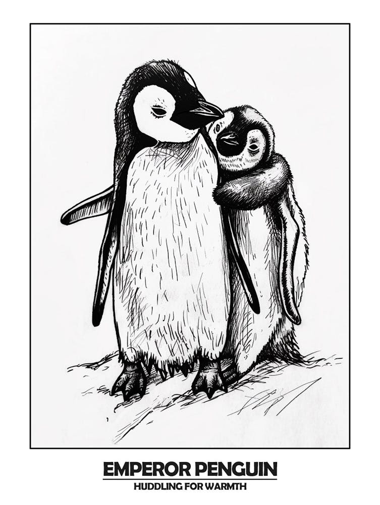 Penguin Huddling For Warmth Poster 7