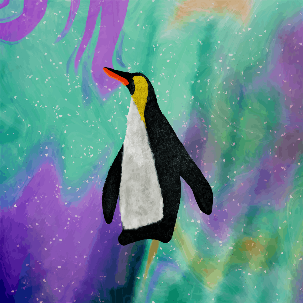 Penguin in Winter Wonderland