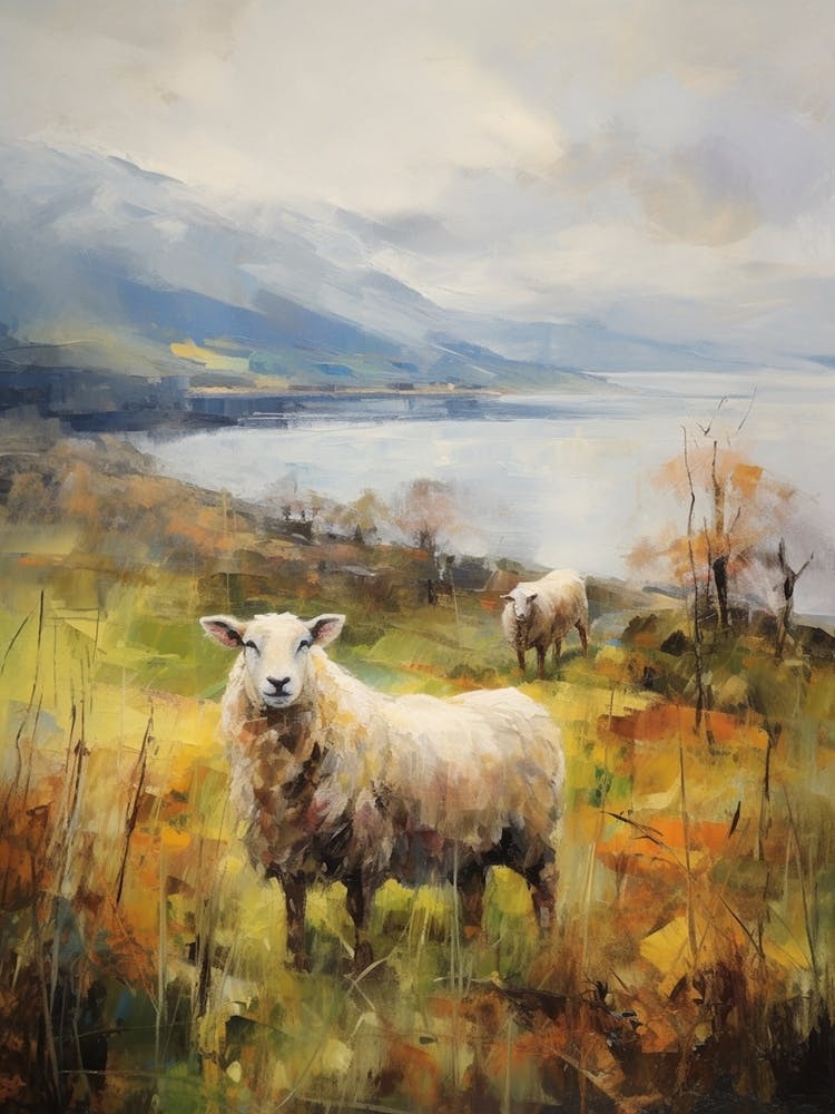 Sheep & Lamb By The Loch Linnhe 3