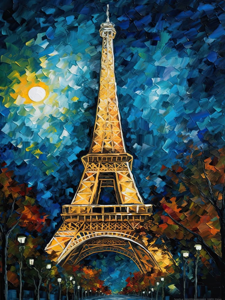 Eiffel Tower Paris France Vincent Van Gogh Stil 7
