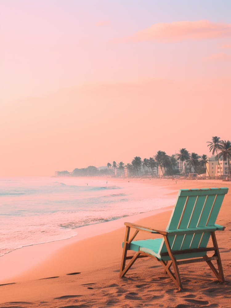 Juhu Beach Mumbai India Turquoise And Pink Tones 2