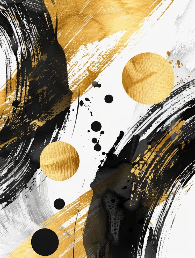 Abstract Gold And Black Canvas Print 7