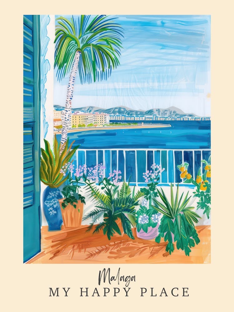 My Happy Place Malaga 4 Travel Poster