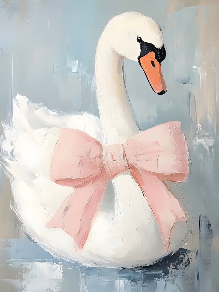 Swan With Pink Bow