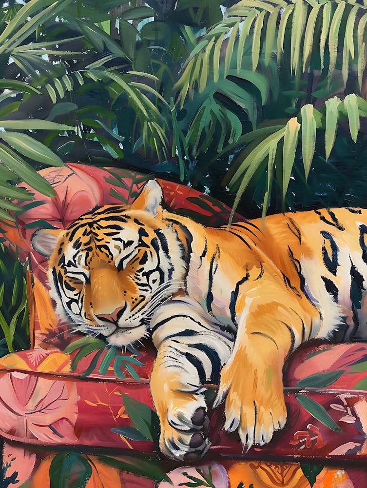 Tiger On Couch