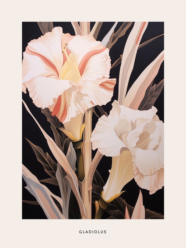 Blumen Illustration Gladiole 1 Poster