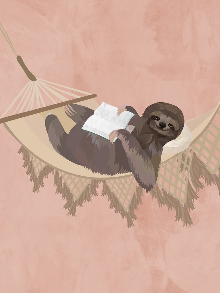 Sloth Reading In A Hammock 1